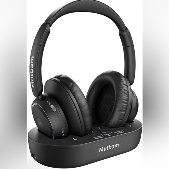 Mutbam M1 Wireless Headphones With Transmitter Charging Base